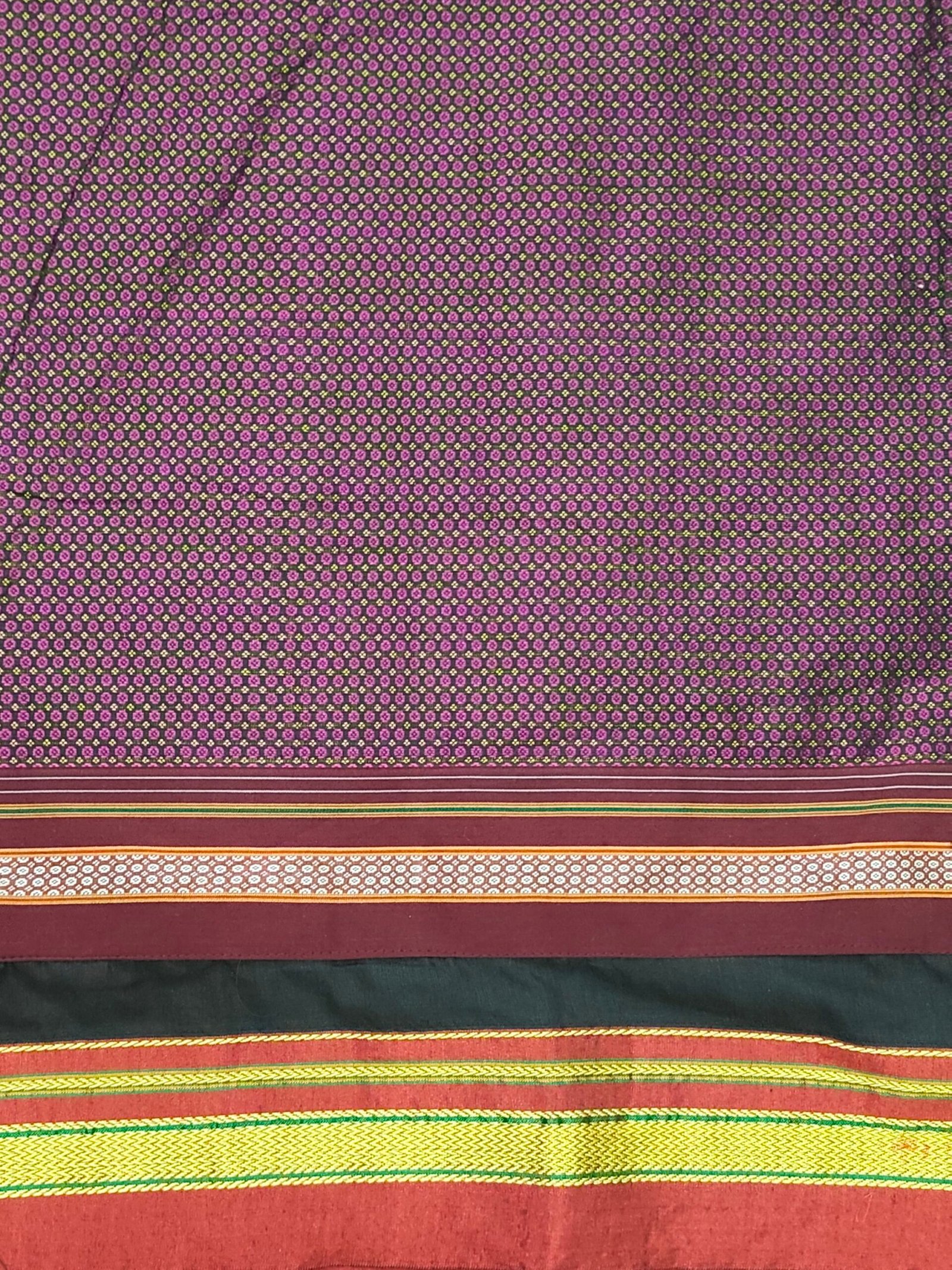 Black Mercerised Cotton Ilkal Saree with Khun Material & Ilkal Tope Pallu - Image 2