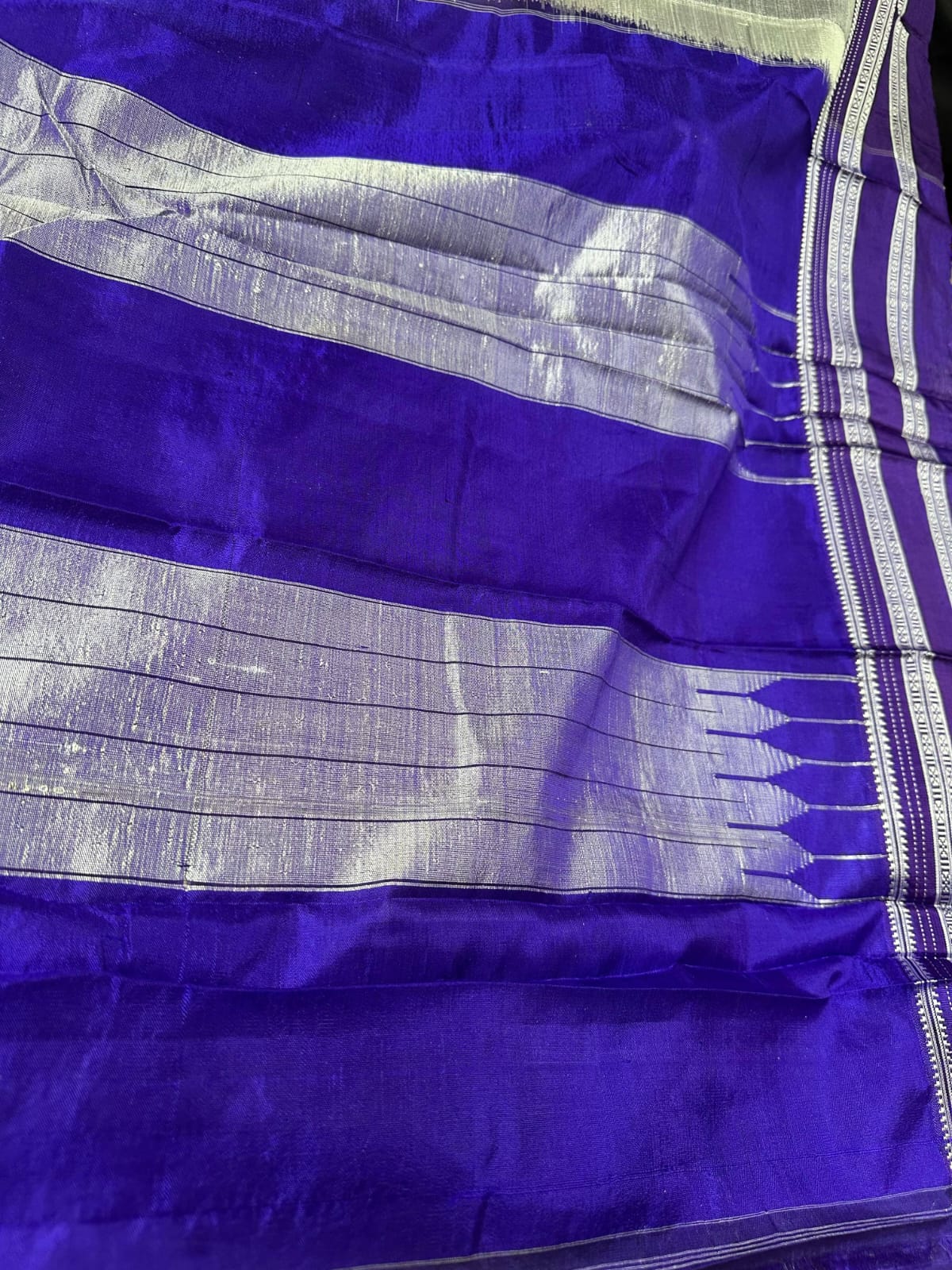 Handloom Ilkal Special Gayatri Saree – Viscose by Cotton with Silk Pallu - Image 4