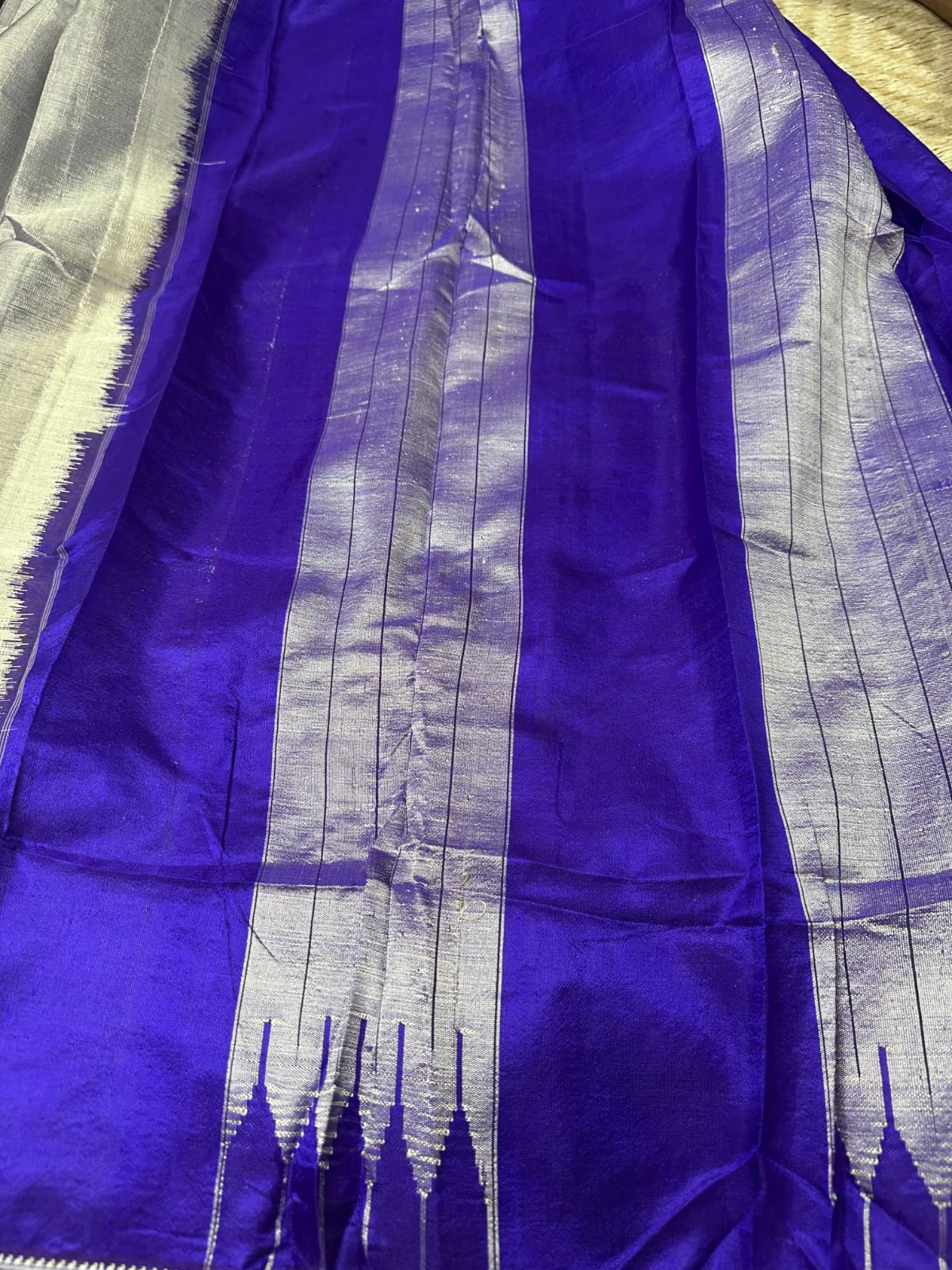 Handloom Ilkal Special Gayatri Saree – Viscose by Cotton with Silk Pallu - Image 5