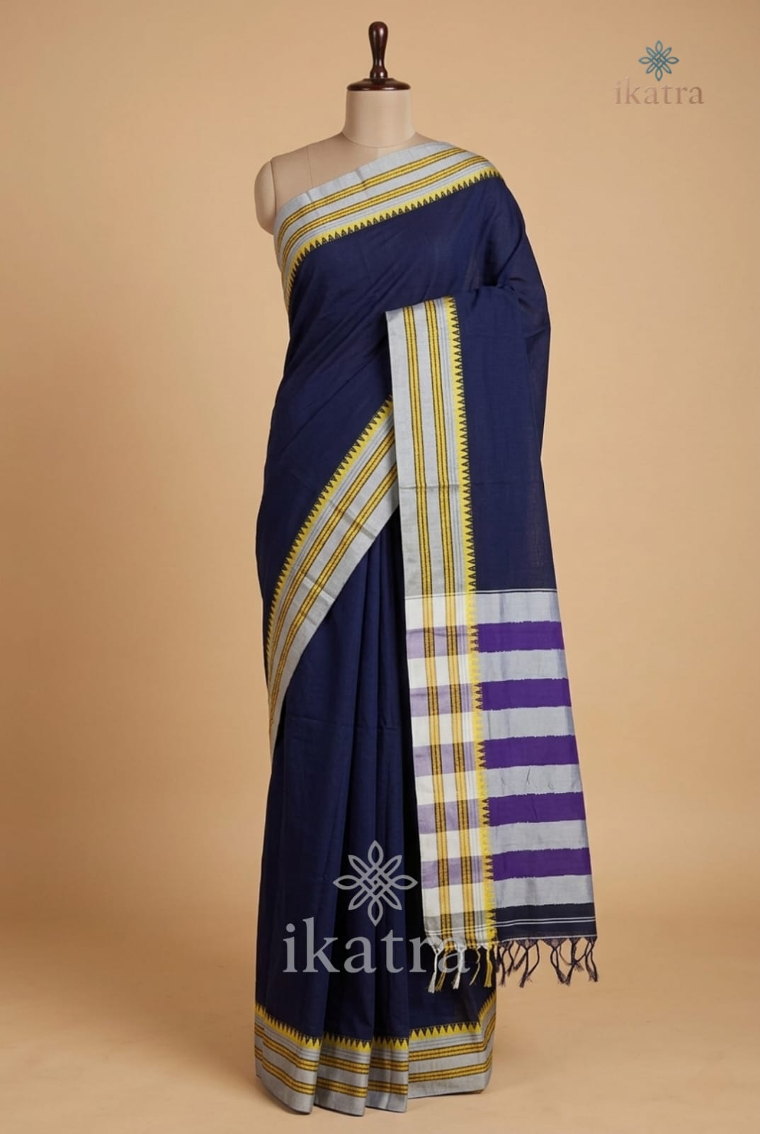 Traditional Narayanpet Cotton Saree with Patti Pallu