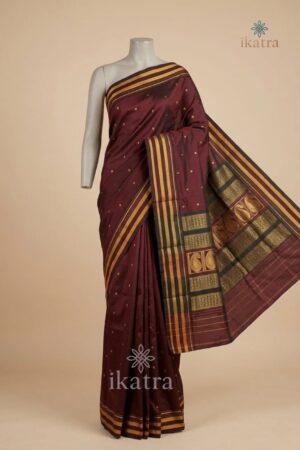 Narayanpet Gold Butta Viscus Cotton Saree – Elegant Shine Collection
