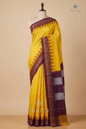 Temple Border with Chikki Paras Zari Checks ilkal Saree