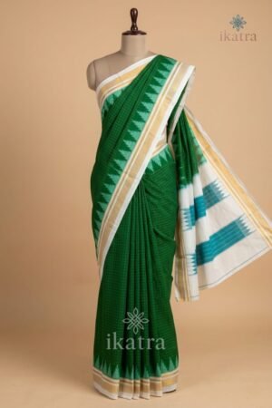 Temple Border with Chikki Paras Zari Checks ilkal Saree