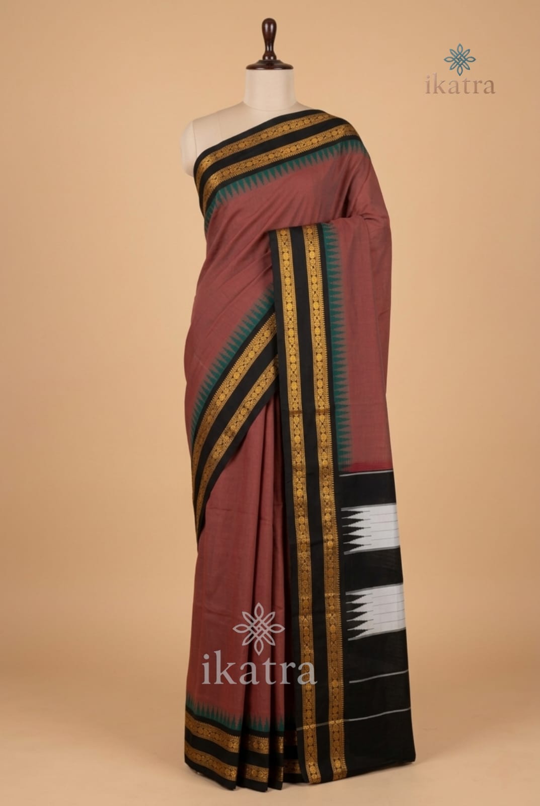 Rich Temple Border Dual Tone Ilkal Saree