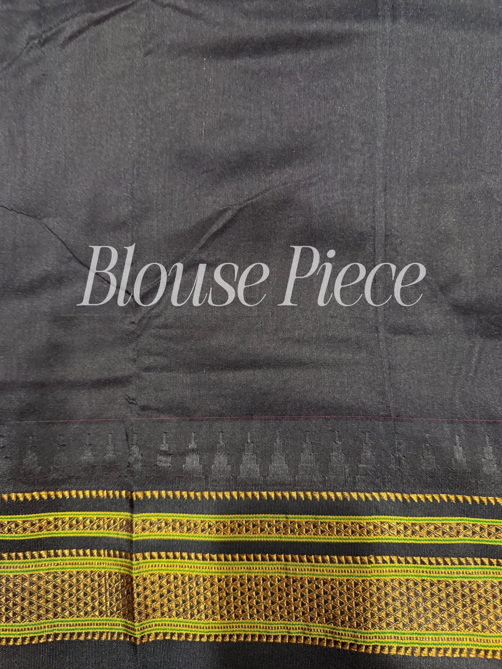 Red Black Cotton Silk Ilkal Saree - Image 4