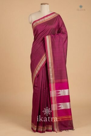 Handloom Ilkal Special chikki paras Saree – Viscose by Cotton with Silk Pallu