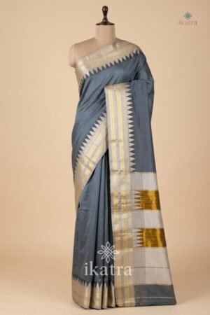 Horizontal Jari Patti Big Temple Border Ilkal Saree