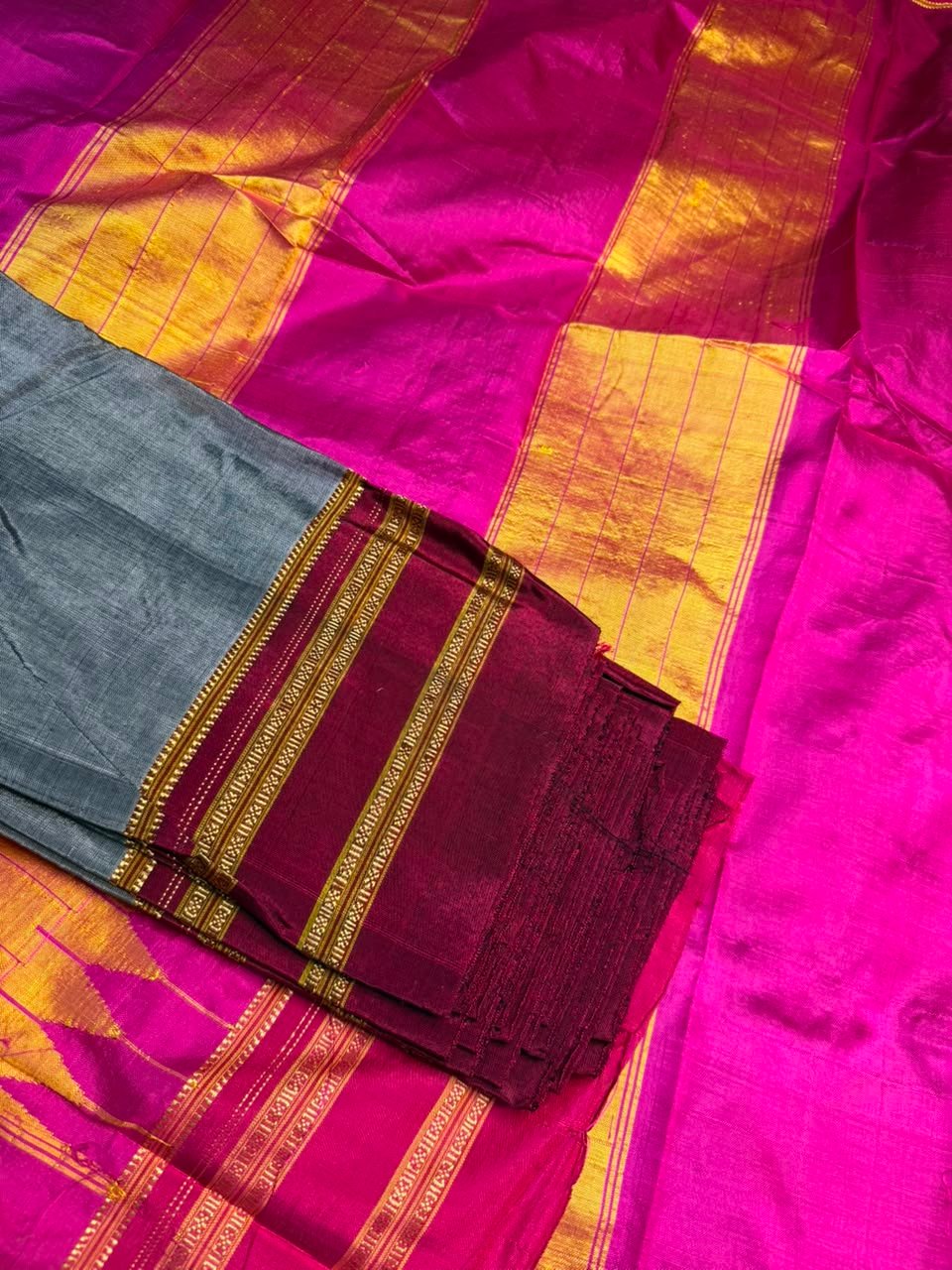 Handloom Ilkal Special Gayatri Saree – Viscose by Cotton with Silk Pallu - Image 2