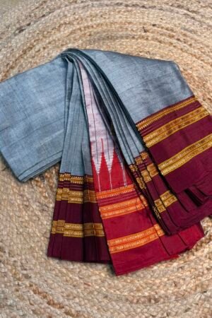 Handloom Ilkal Special Gayatri Saree – Viscose by Cotton with Silk Pallu