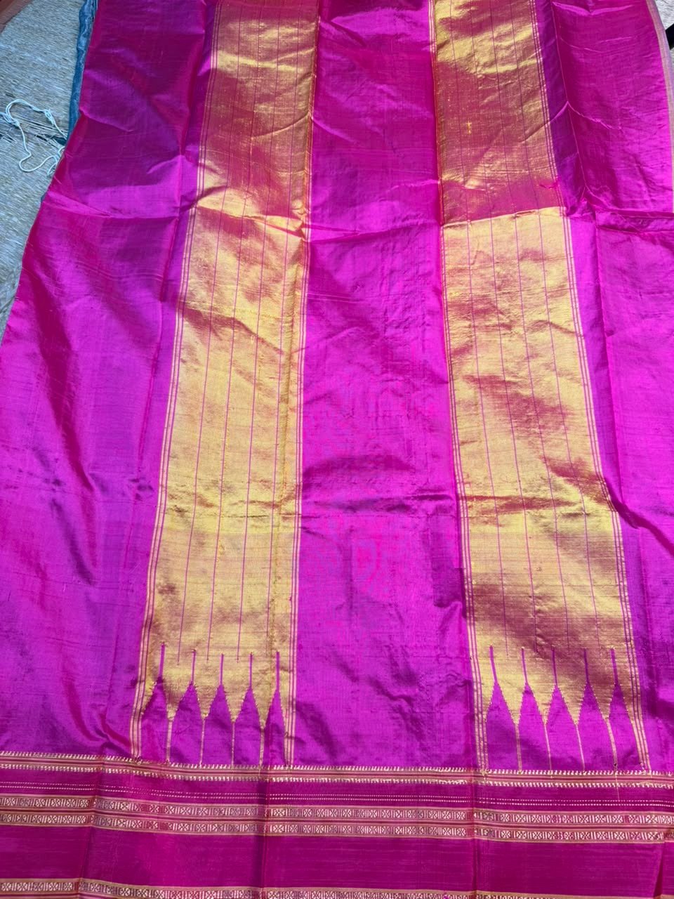 Handloom Ilkal Special Gayatri Saree – Viscose by Cotton with Silk Pallu - Image 3