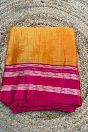 Handloom Ilkal Special Gayatri Saree – Viscose by Cotton with Silk Pallu