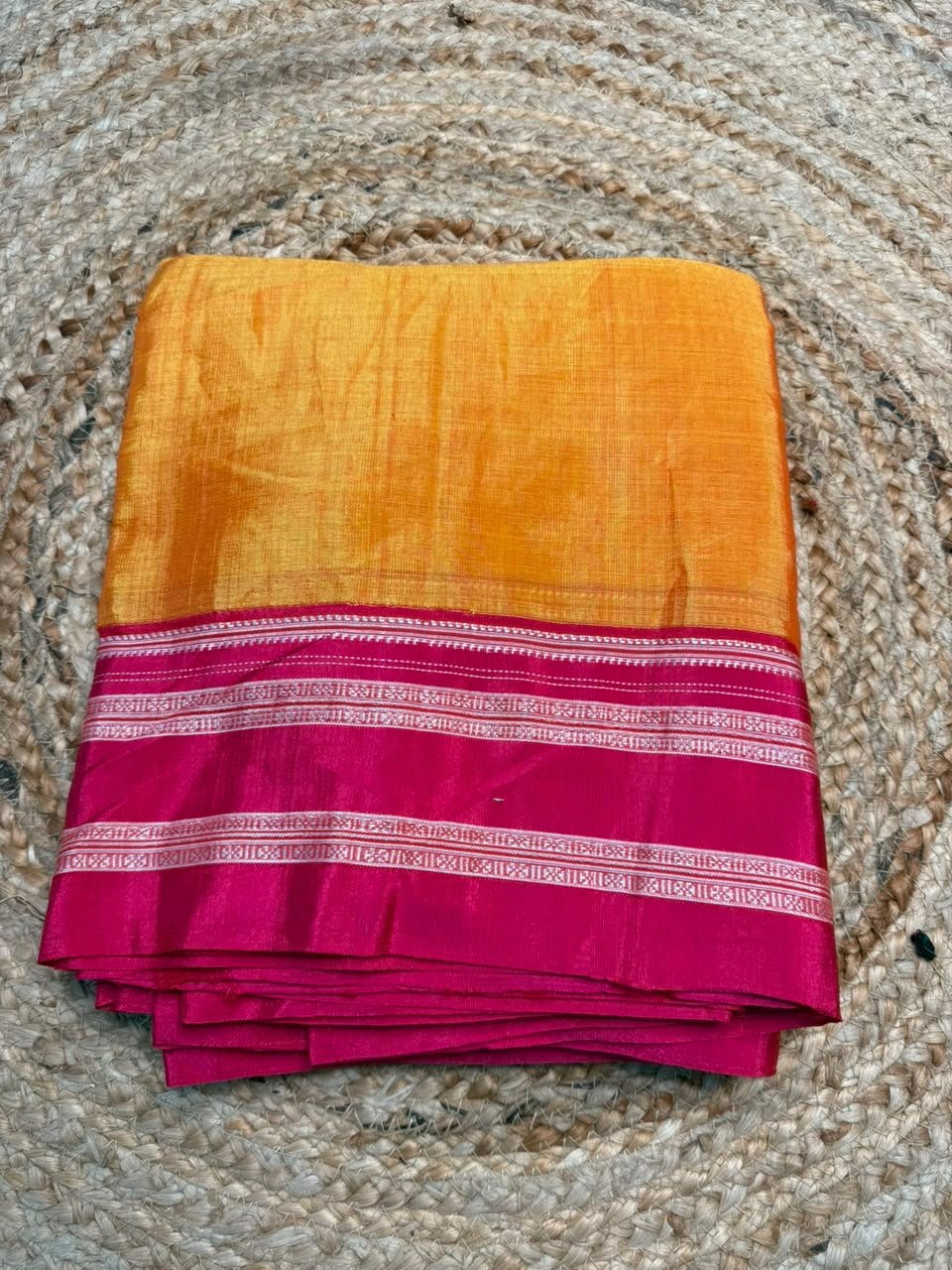 Handloom Ilkal Special Gayatri Saree – Viscose by Cotton with Silk Pallu