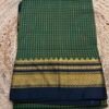 Green Ilkal Small jari Check Cotton Silk Saree