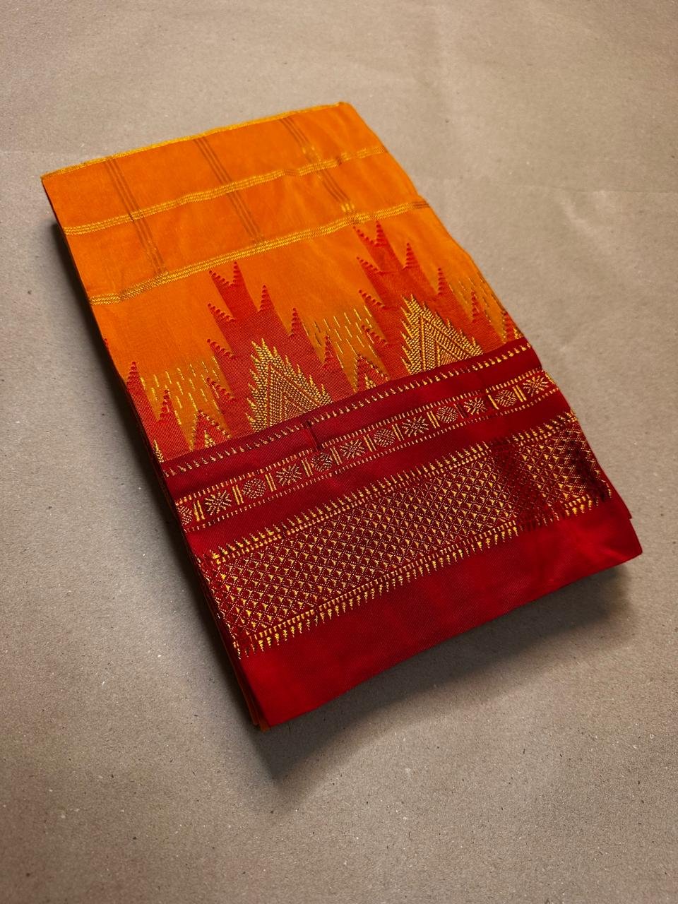 Big Temple Border Big Chadurang ILKAL Saree