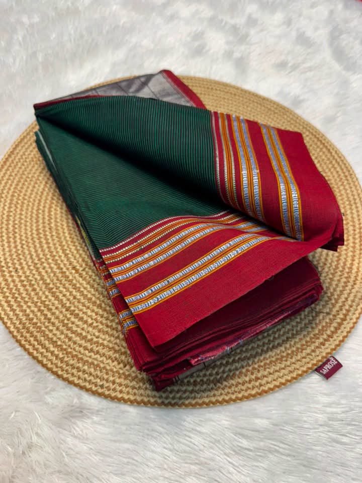 Ilkal Handloom Viscose Cotton Silk Saree – Special Gayatri Border | Ikatra