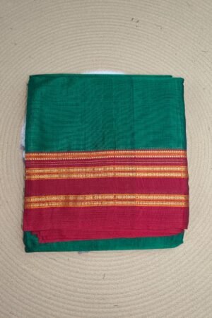 Pure Handloom Ilkal Special Gayatri Saree – Viscose by Cotton with Silk Pallu