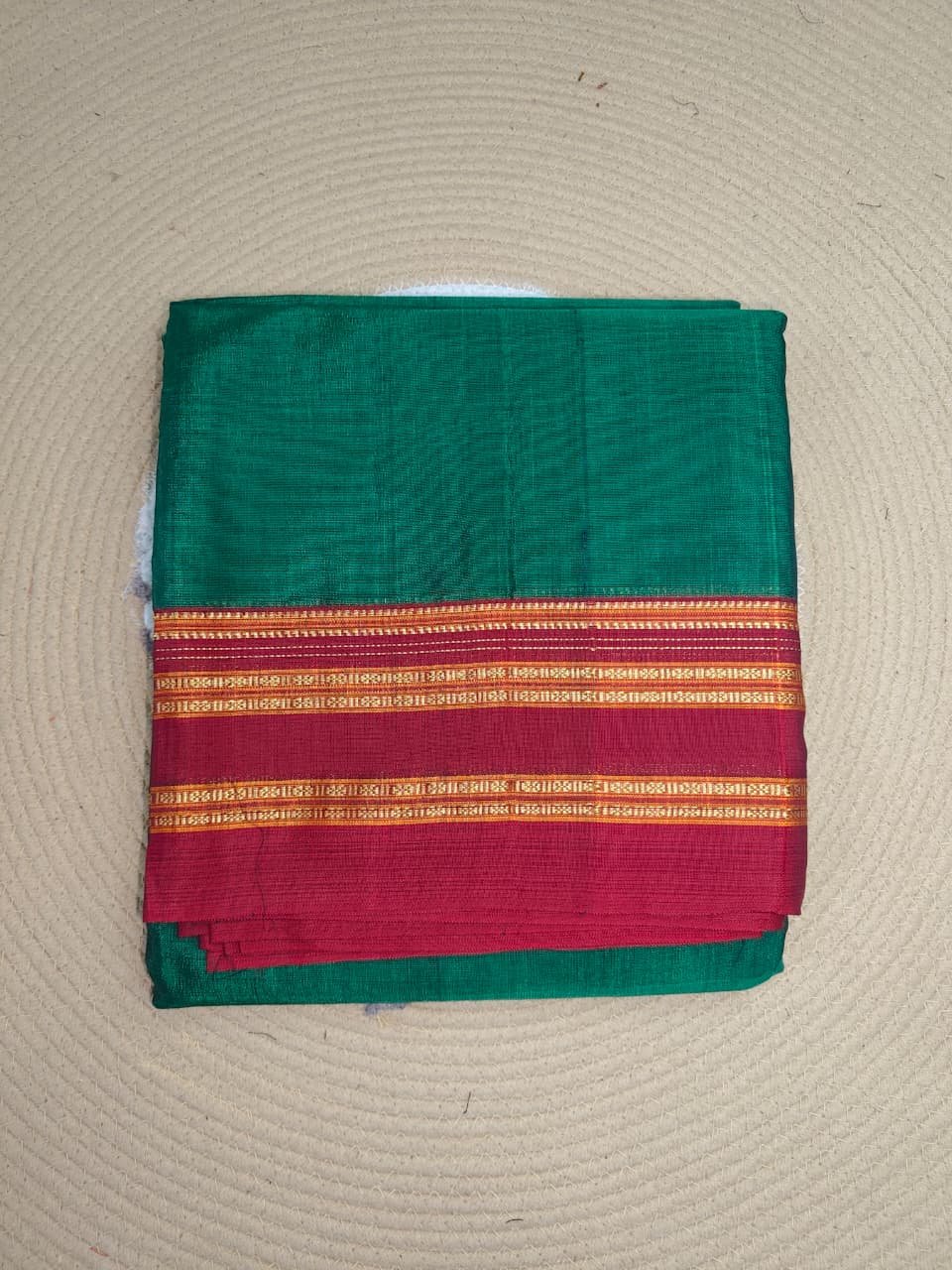 Pure Handloom Ilkal Special Gayatri Saree – Viscose by Cotton with Silk Pallu