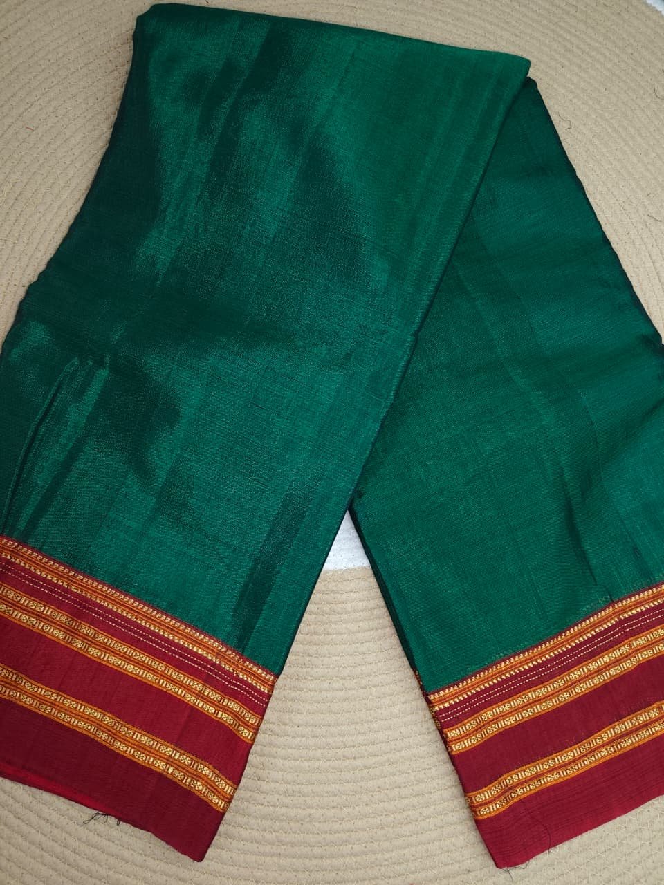 Pure Handloom Ilkal Special Gayatri Saree – Viscose by Cotton with Silk Pallu - Image 2