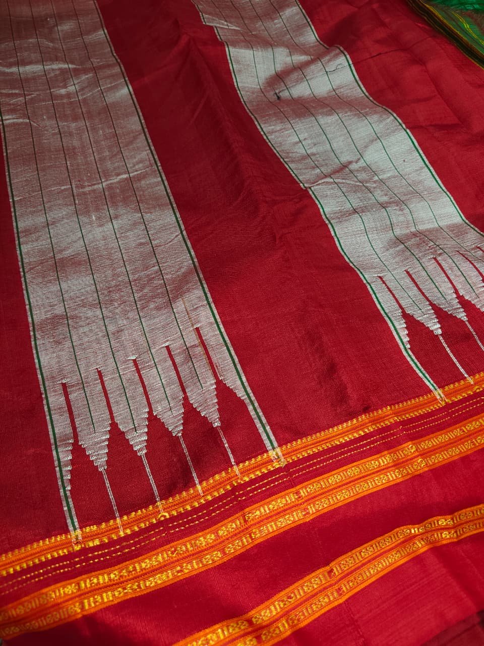 Pure Handloom Ilkal Special Gayatri Saree – Viscose by Cotton with Silk Pallu - Image 4