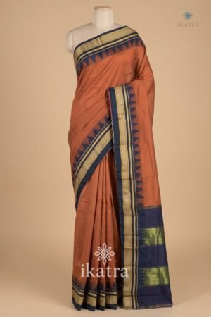 soft silk Temple Gadwal plain saree Pallu - ilkal pallu