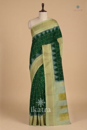 Ilkal Zari Big Checks with Butta – Special Tope Pallu Saree