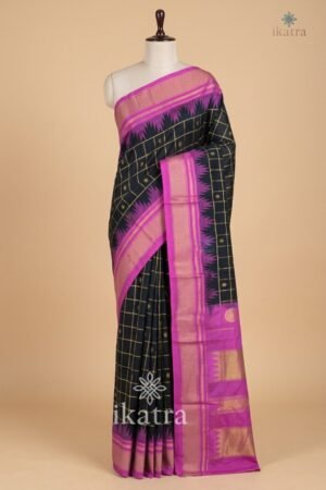 Ilkal Zari Big Checks with Butta – Special Tope Pallu Saree