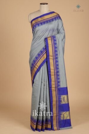 Soft silk Temple Gadwal plain saree Pallu - ilkal pallu