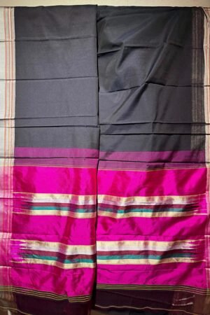 Fancy Chikki Handloom Ilkal Saree – Pure Silk Pallu with Chikki Paras Border